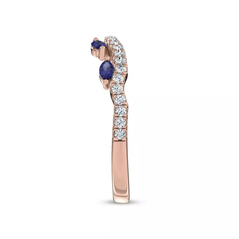 14K Rose Gold Embellis Sapphire Lab Band by Christian Siriano