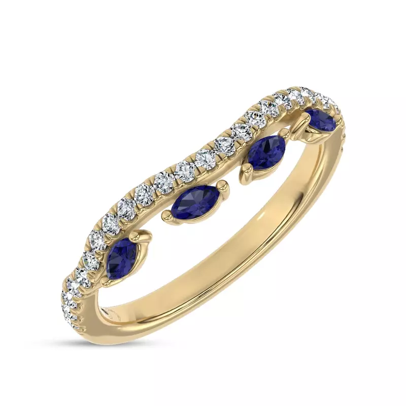 14K Yellow Gold Embellis Sapphire Lab Band by Christian Siriano