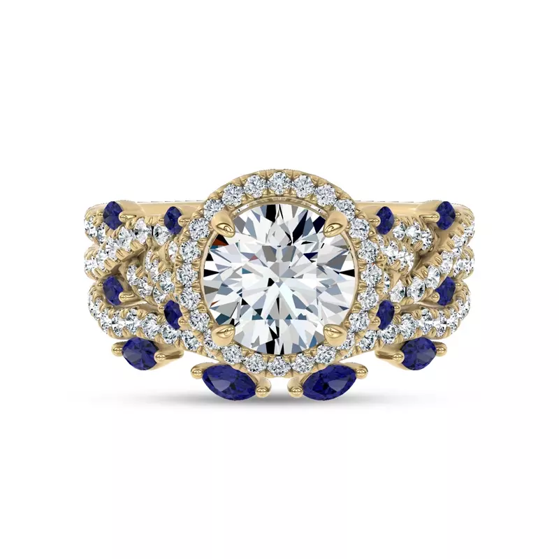 14K Yellow Gold Embellis Sapphire Lab Band by Christian Siriano
