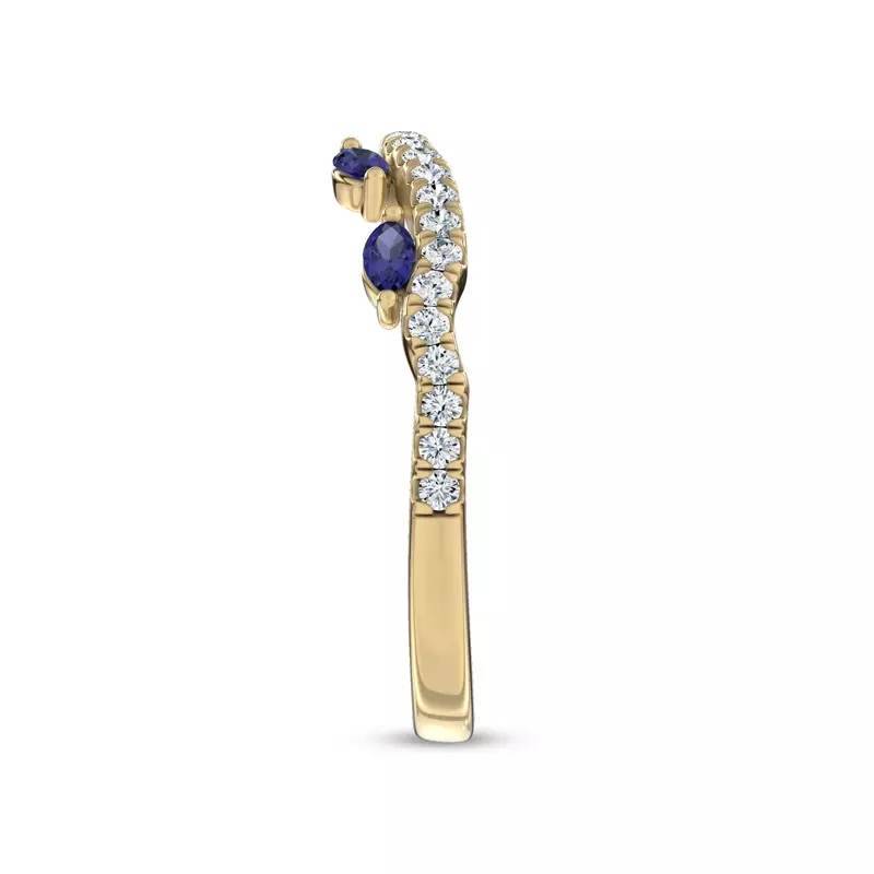 14K Yellow Gold Embellis Sapphire Lab Band by Christian Siriano