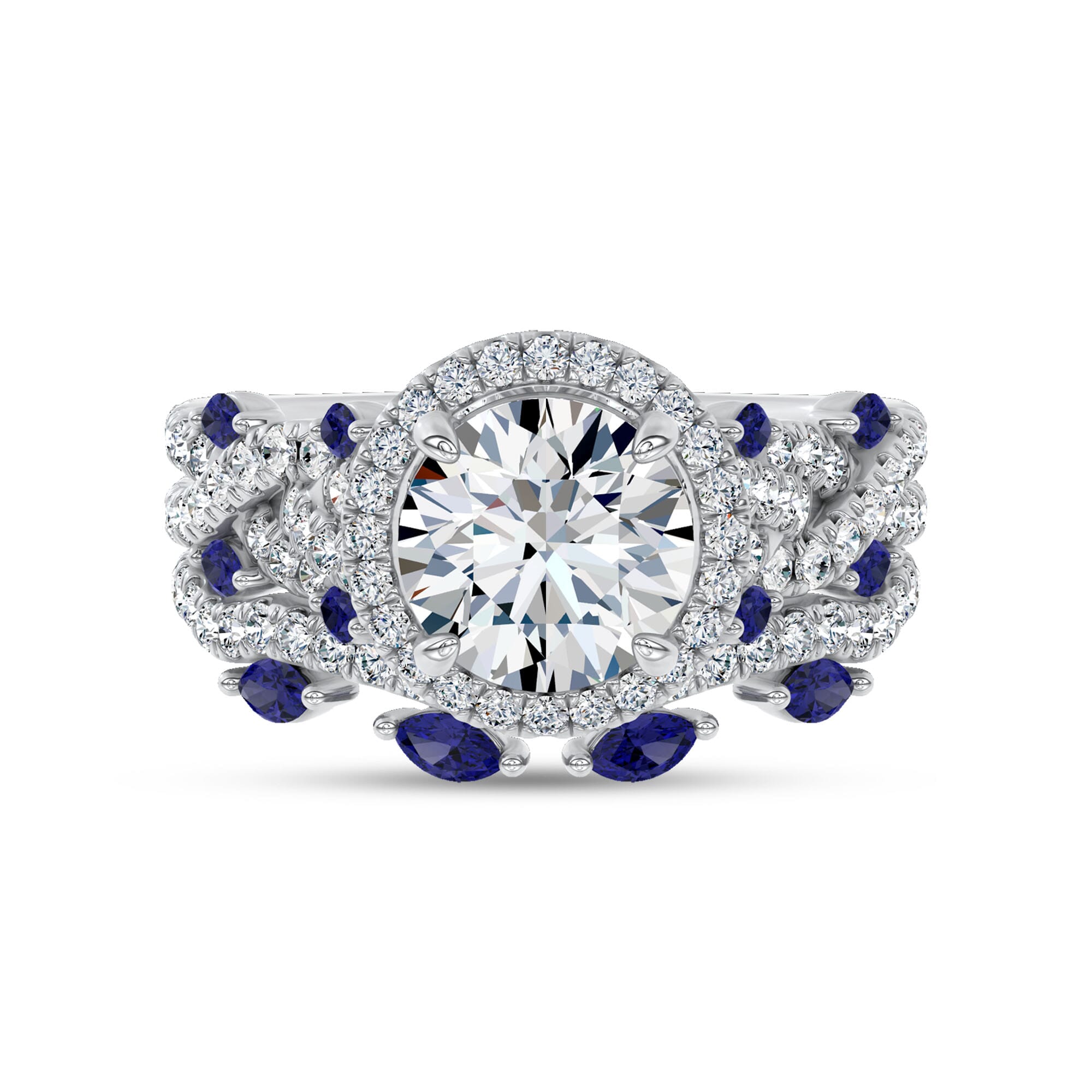 Platinum Embellis Sapphire Lab Band by Christian Siriano