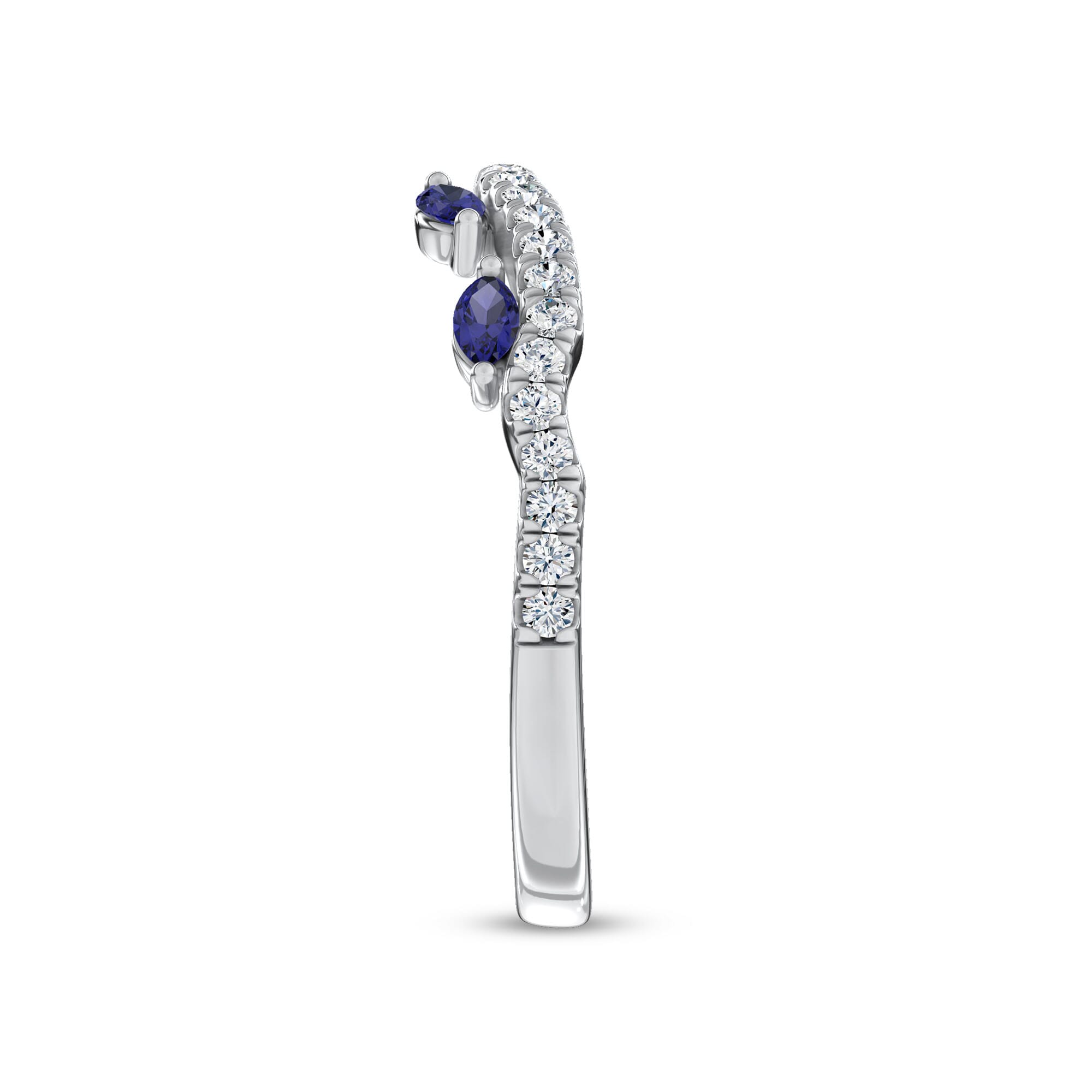 Platinum Embellis Sapphire Lab Band by Christian Siriano
