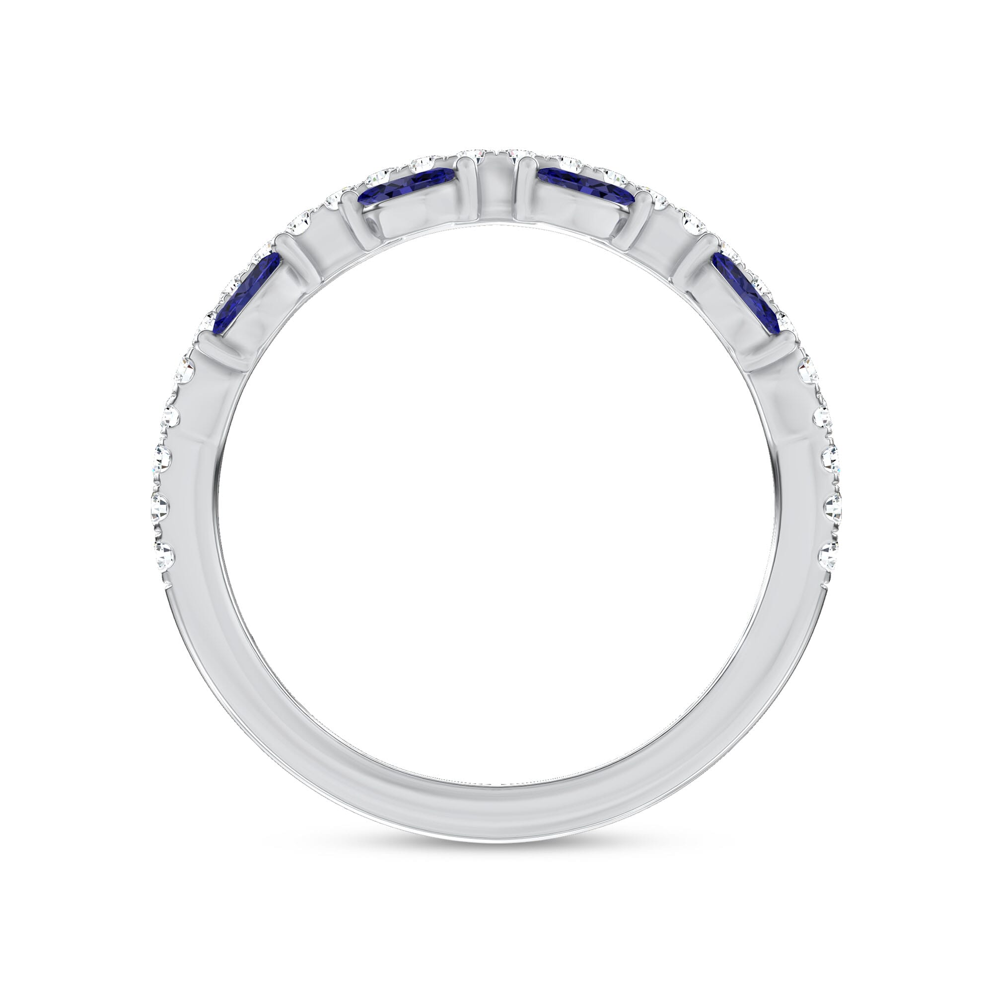 Platinum Embellis Sapphire Band by Christian Siriano