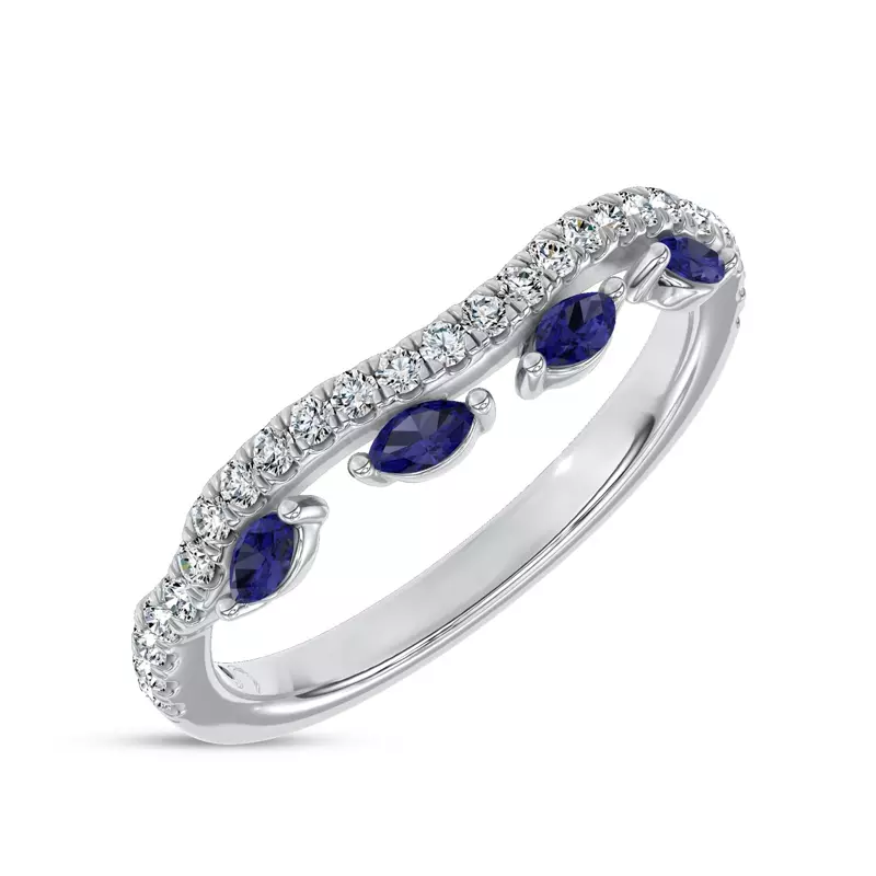 18K White Gold Embellis Sapphire Lab Band by Christian Siriano