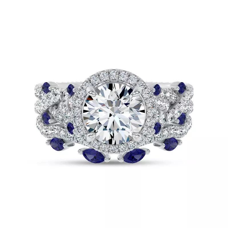 18K White Gold Embellis Sapphire Lab Band by Christian Siriano