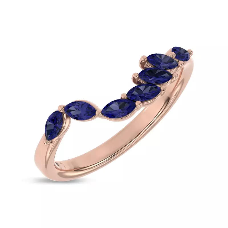 14K Rose Gold Envol Sapphire Contoured Lab Band by Christian Siriano
