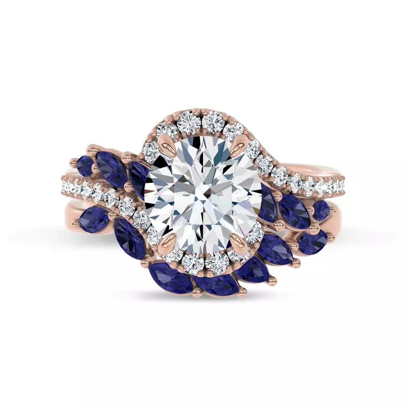 14K Rose Gold Envol Sapphire Contoured Lab Band by Christian Siriano