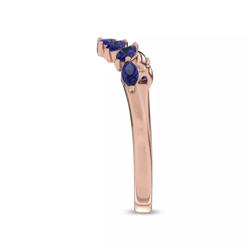 14K Rose Gold Envol Sapphire Contoured Lab Band by Christian Siriano