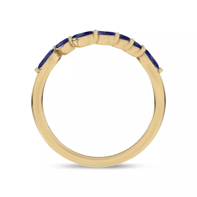 14K Yellow Gold Envol Sapphire Contoured Band by Christian Siriano