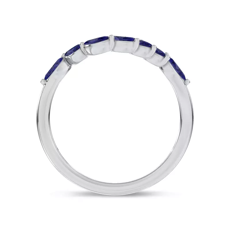 Platinum Envol Sapphire Contoured Band by Christian Siriano