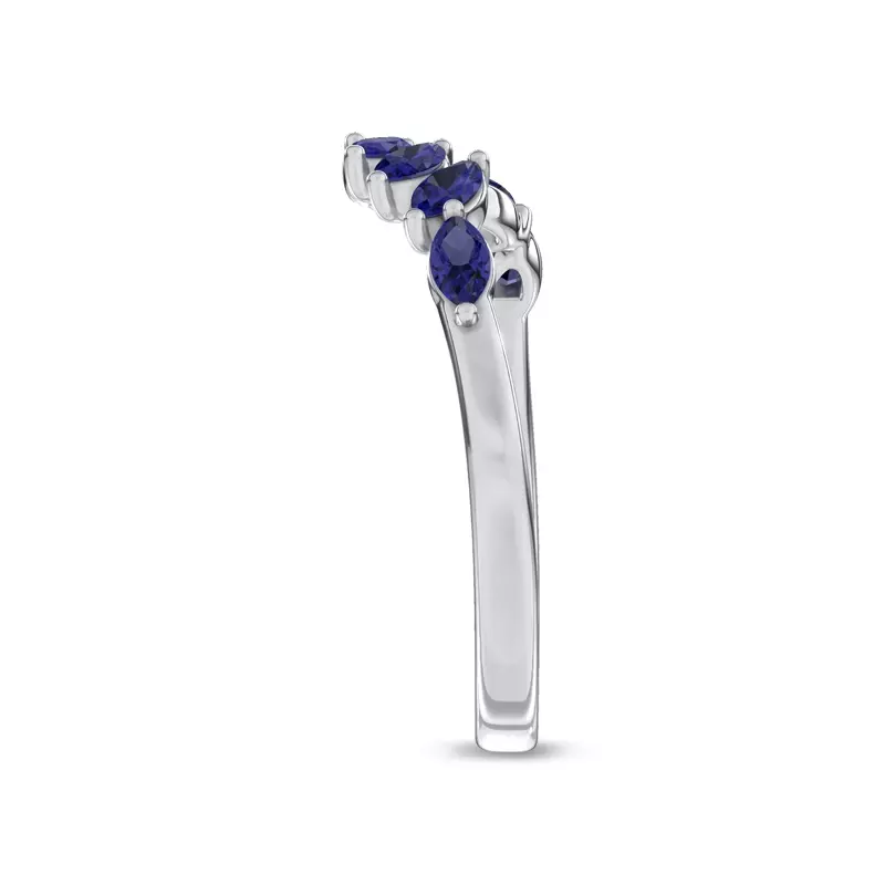 Platinum Envol Sapphire Contoured Band by Christian Siriano