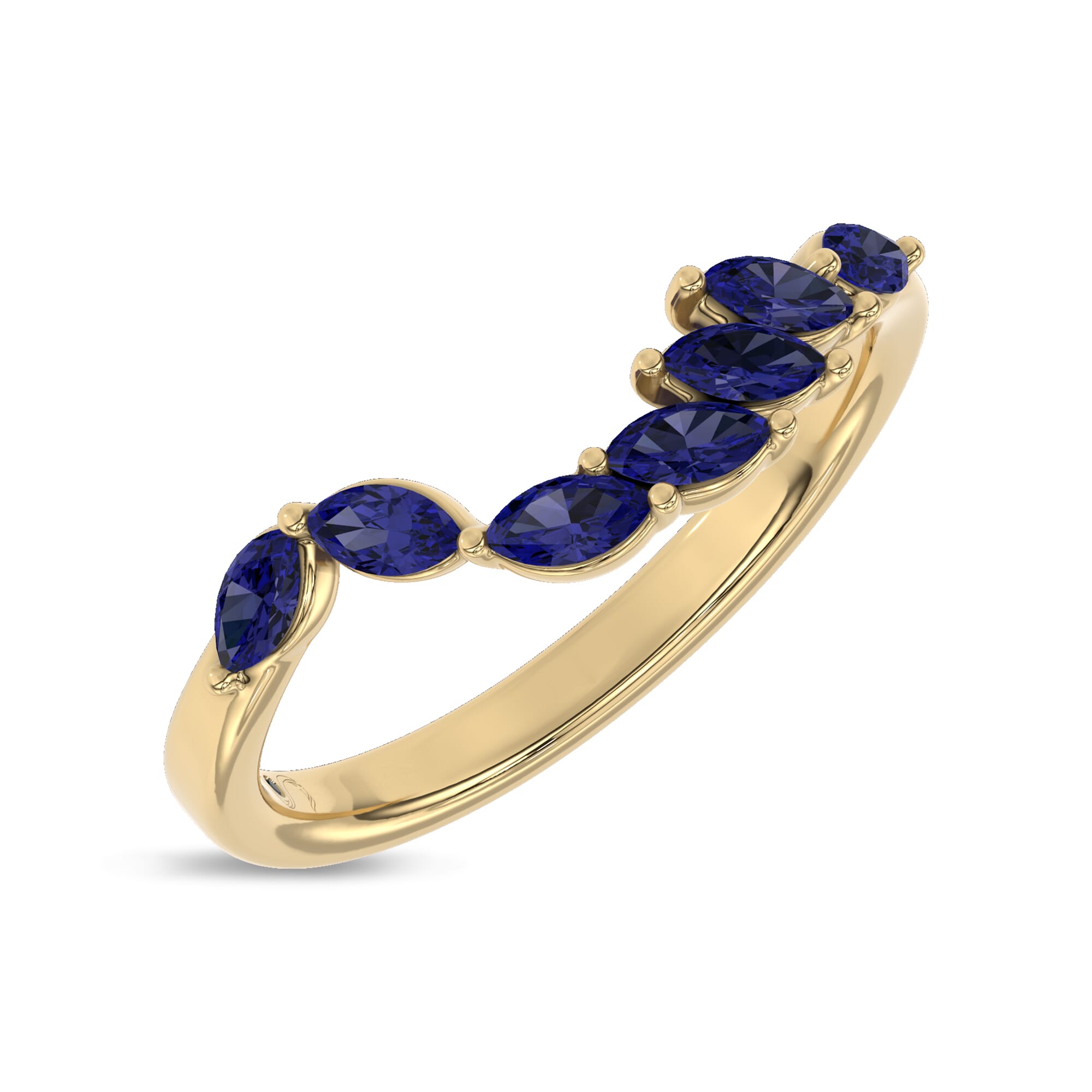 18K Yellow Gold Envol Sapphire Contoured Lab Band by Christian Siriano