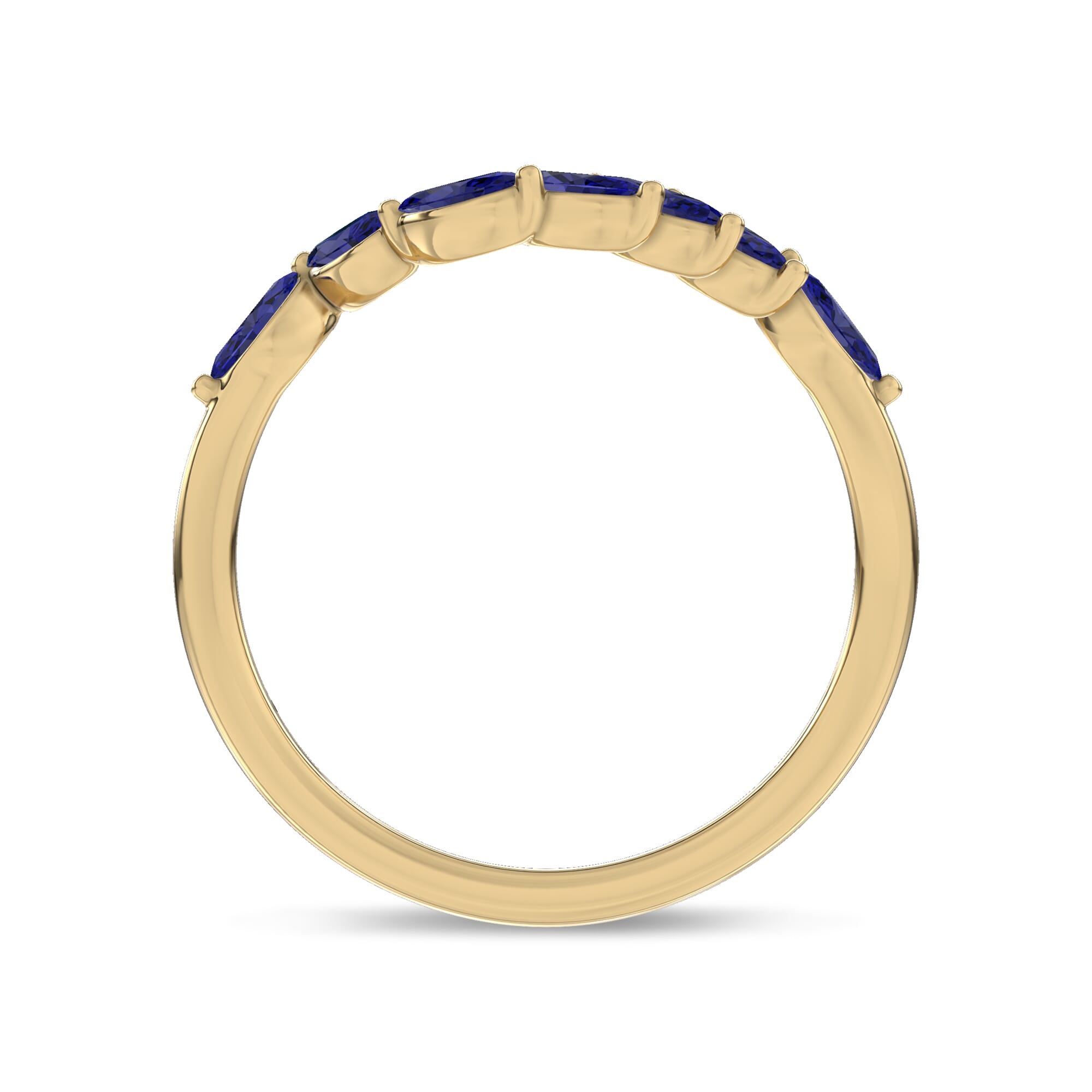 18K Yellow Gold Envol Sapphire Contoured Lab Band by Christian Siriano