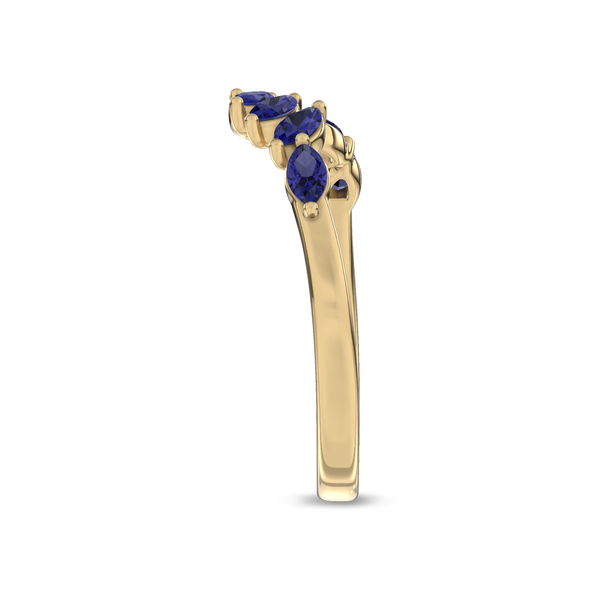 18K Yellow Gold Envol Sapphire Contoured Lab Band by Christian Siriano
