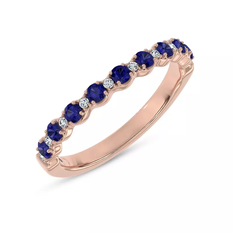 14K Rose Gold Sonata Sapphire & Diamond Band by Christian Siriano