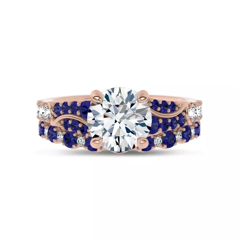 14K Rose Gold Sonata Sapphire & Diamond Band by Christian Siriano