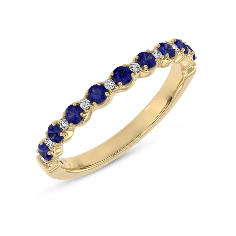 14K Yellow Gold Sonata Sapphire & Lab Diamond Band by Christian Siriano