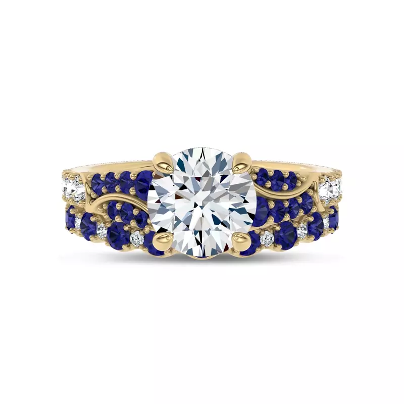 14K Yellow Gold Sonata Sapphire & Lab Diamond Band by Christian Siriano