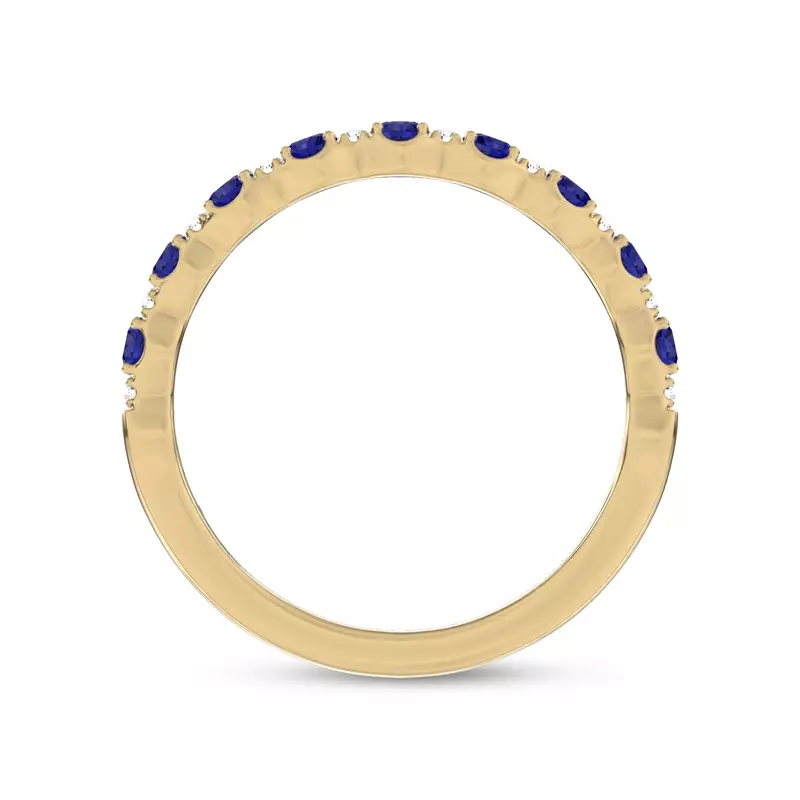 14K Yellow Gold Sonata Sapphire & Lab Diamond Band by Christian Siriano