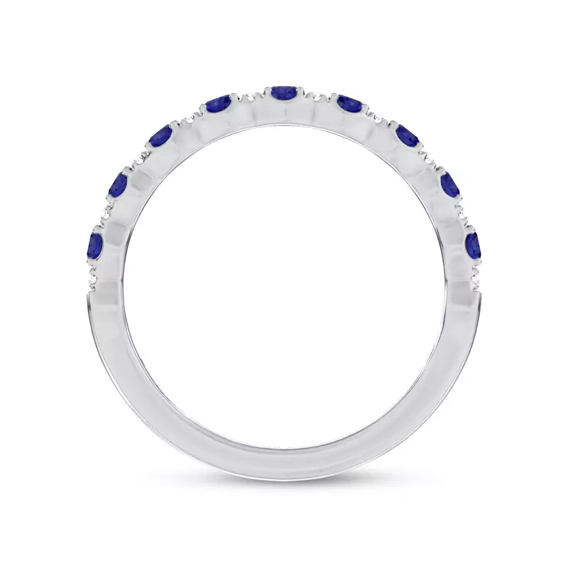 Platinum Sonata Sapphire & Lab Diamond Band by Christian Siriano