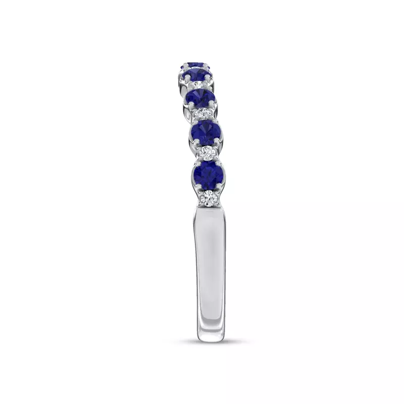 Platinum Sonata Sapphire & Diamond Band by Christian Siriano