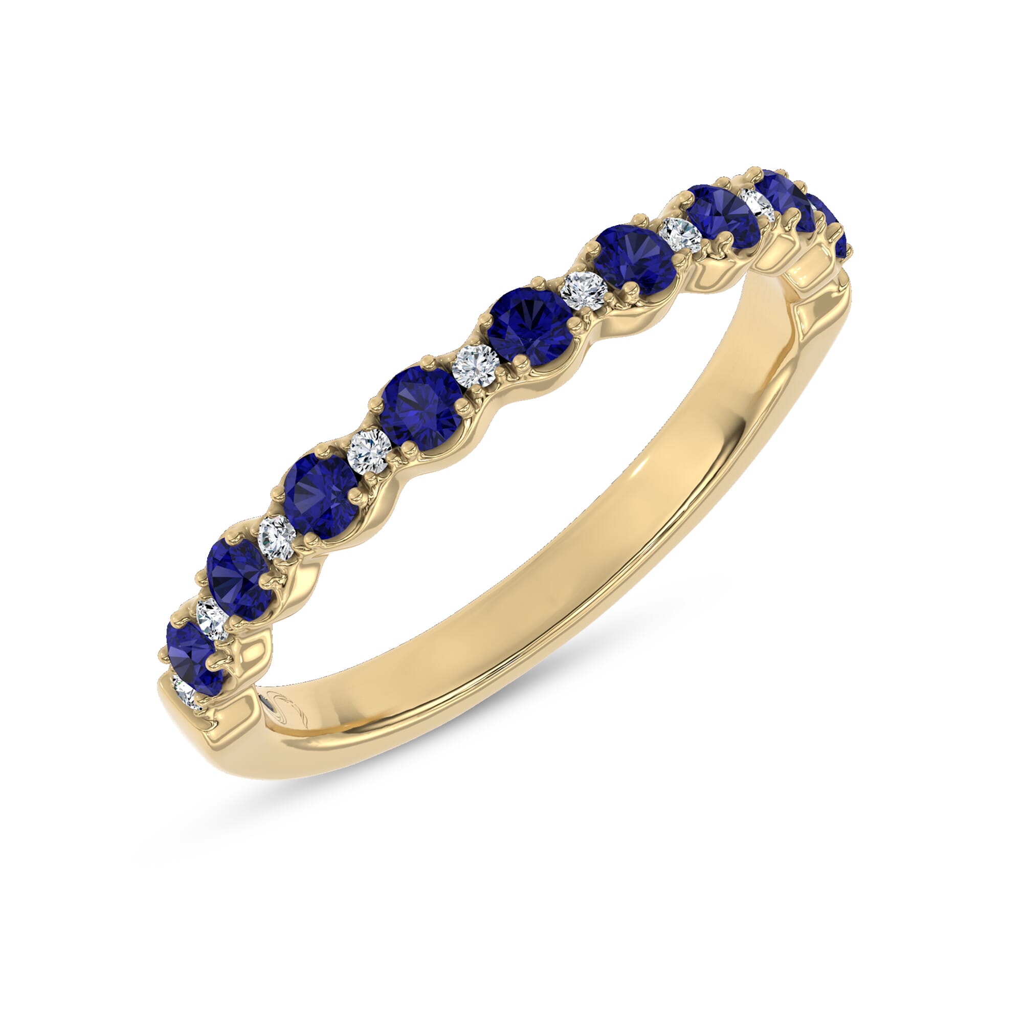 18K Yellow Gold Sonata Sapphire & Lab Diamond Band by Christian Siriano