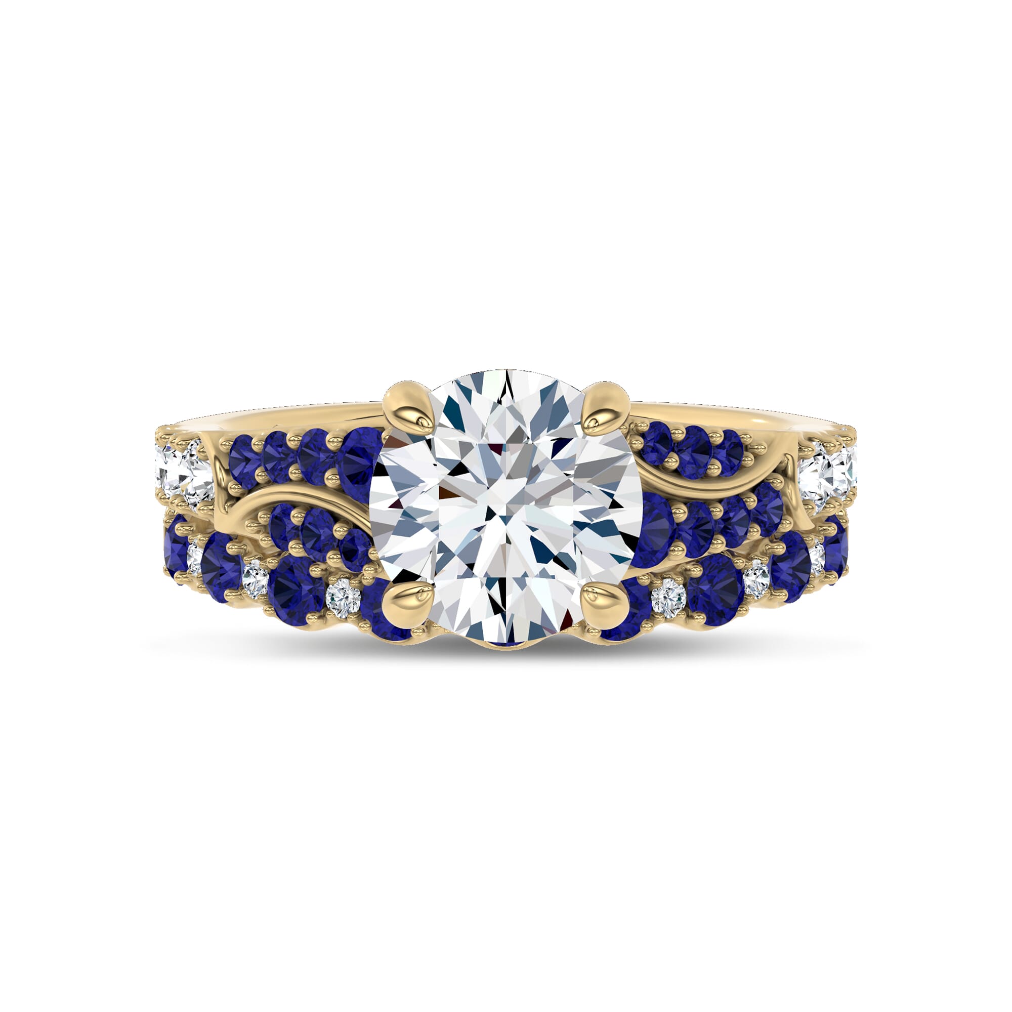18K Yellow Gold Sonata Sapphire & Lab Diamond Band by Christian Siriano