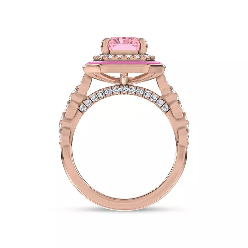 14K Rose Gold Rosavé Pink Lab Diamond Icon Ring by Christian Siriano