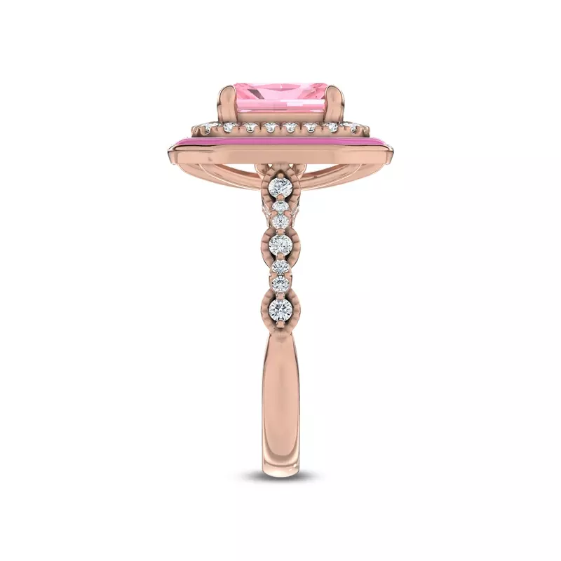 14K Rose Gold Rosavé Pink Lab Diamond Icon Ring by Christian Siriano