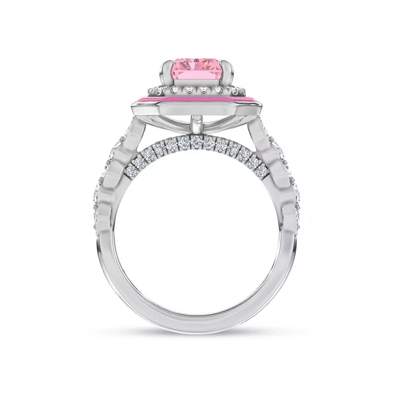 18K White Gold Rosavé Pink Lab Diamond Icon Ring by Christian Siriano