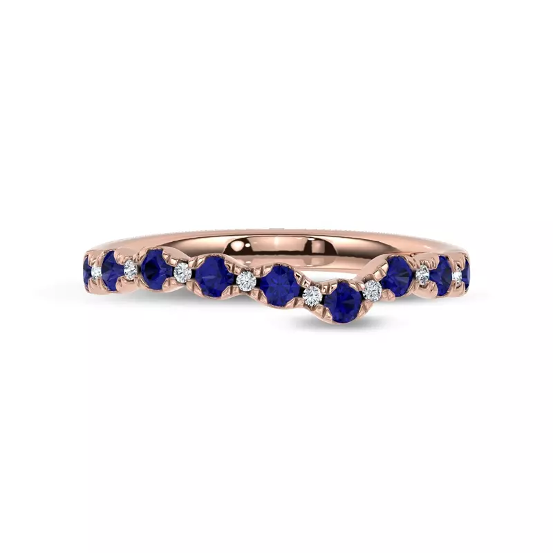 14K Rose Gold Nocturne Sapphire & Lab Diamond Band by Christian Siriano