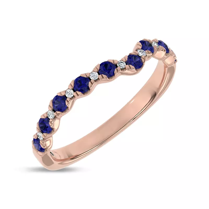 14K Rose Gold Nocturne Sapphire & Lab Diamond Band by Christian Siriano