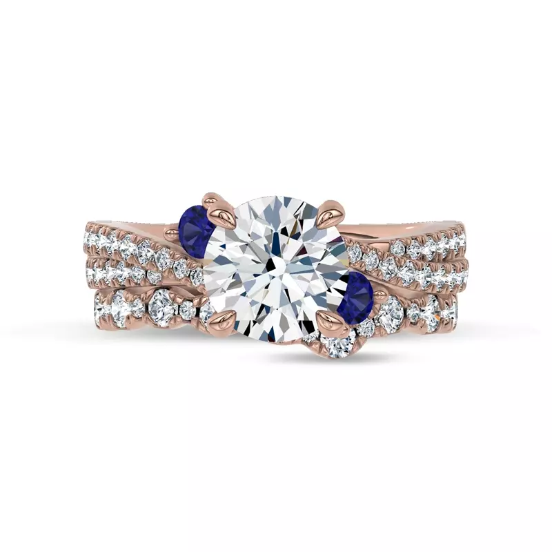 14K Rose Gold Nocturne Sapphire & Lab Diamond Band by Christian Siriano