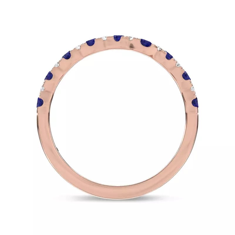 14K Rose Gold Nocturne Sapphire & Lab Diamond Band by Christian Siriano