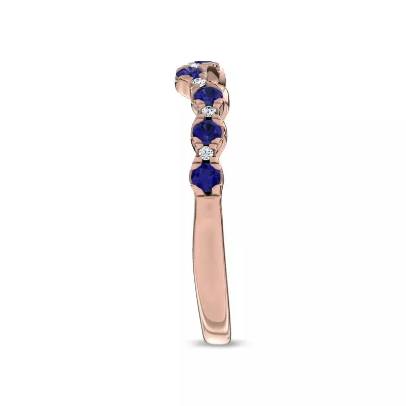 14K Rose Gold Nocturne Sapphire & Lab Diamond Band by Christian Siriano