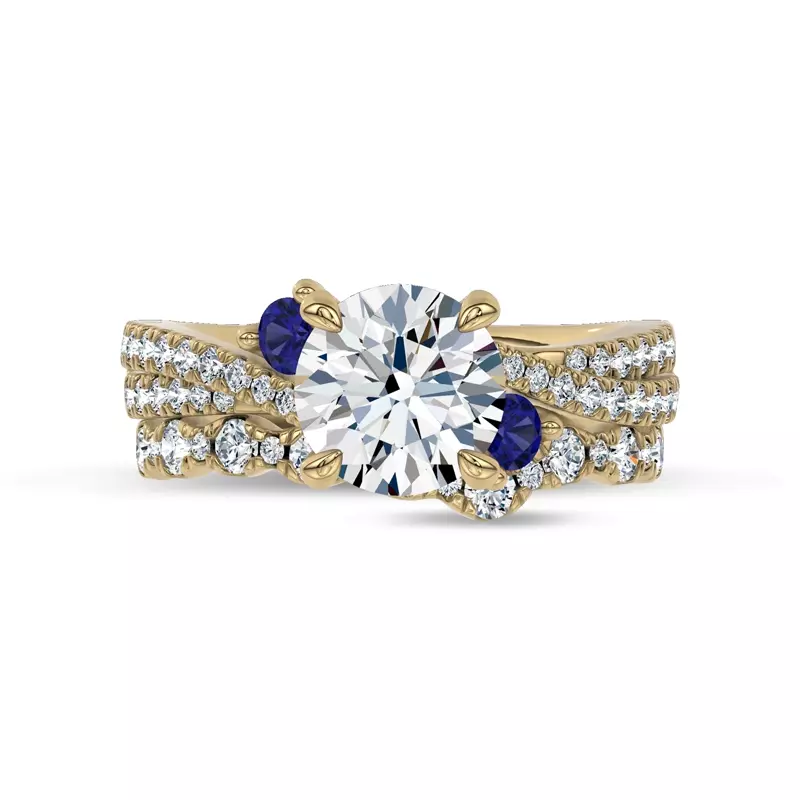 14K Yellow Gold Nocturne Sapphire & Lab Diamond Band by Christian Siriano