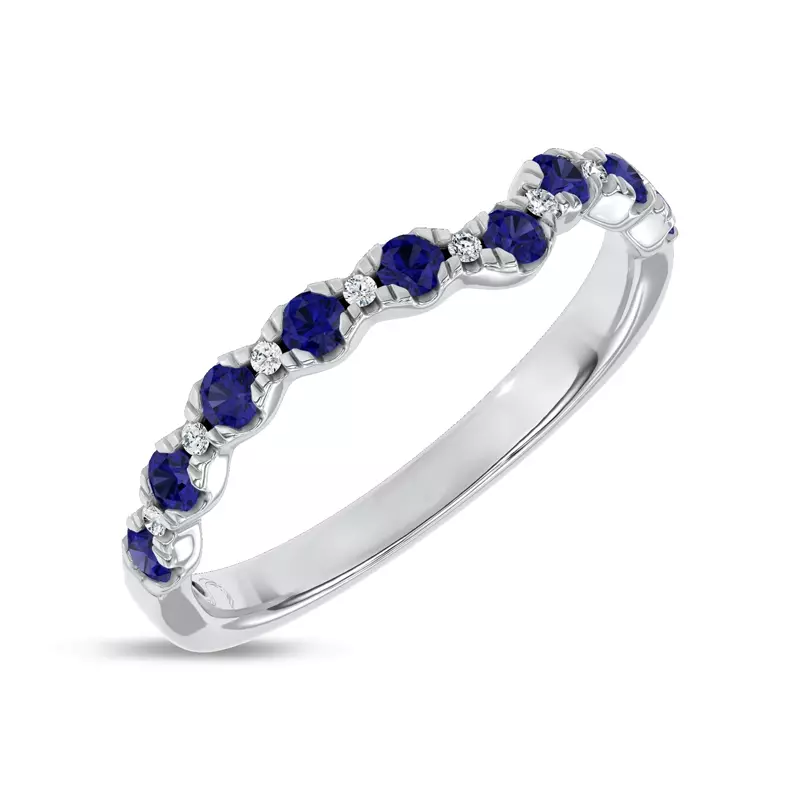 Platinum Nocturne Sapphire & Diamond Band by Christian Siriano