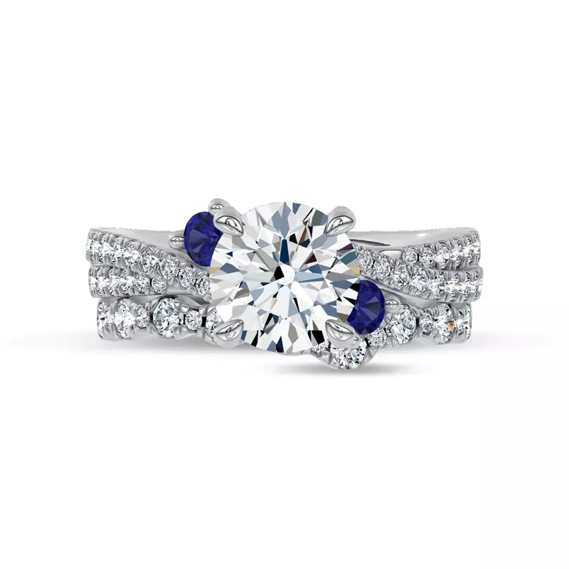 Platinum Nocturne Sapphire & Diamond Band by Christian Siriano