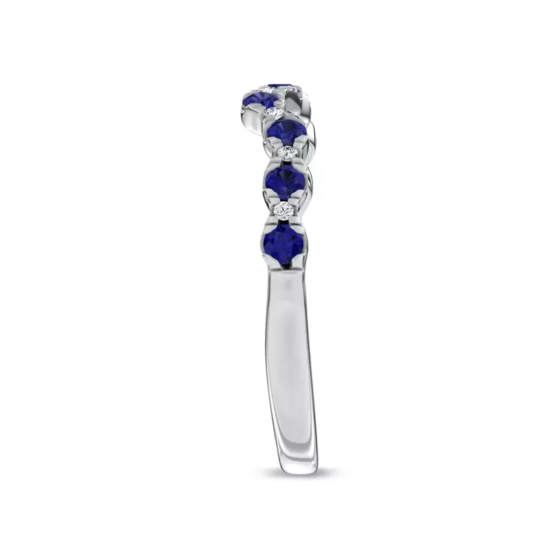 Platinum Nocturne Sapphire & Diamond Band by Christian Siriano