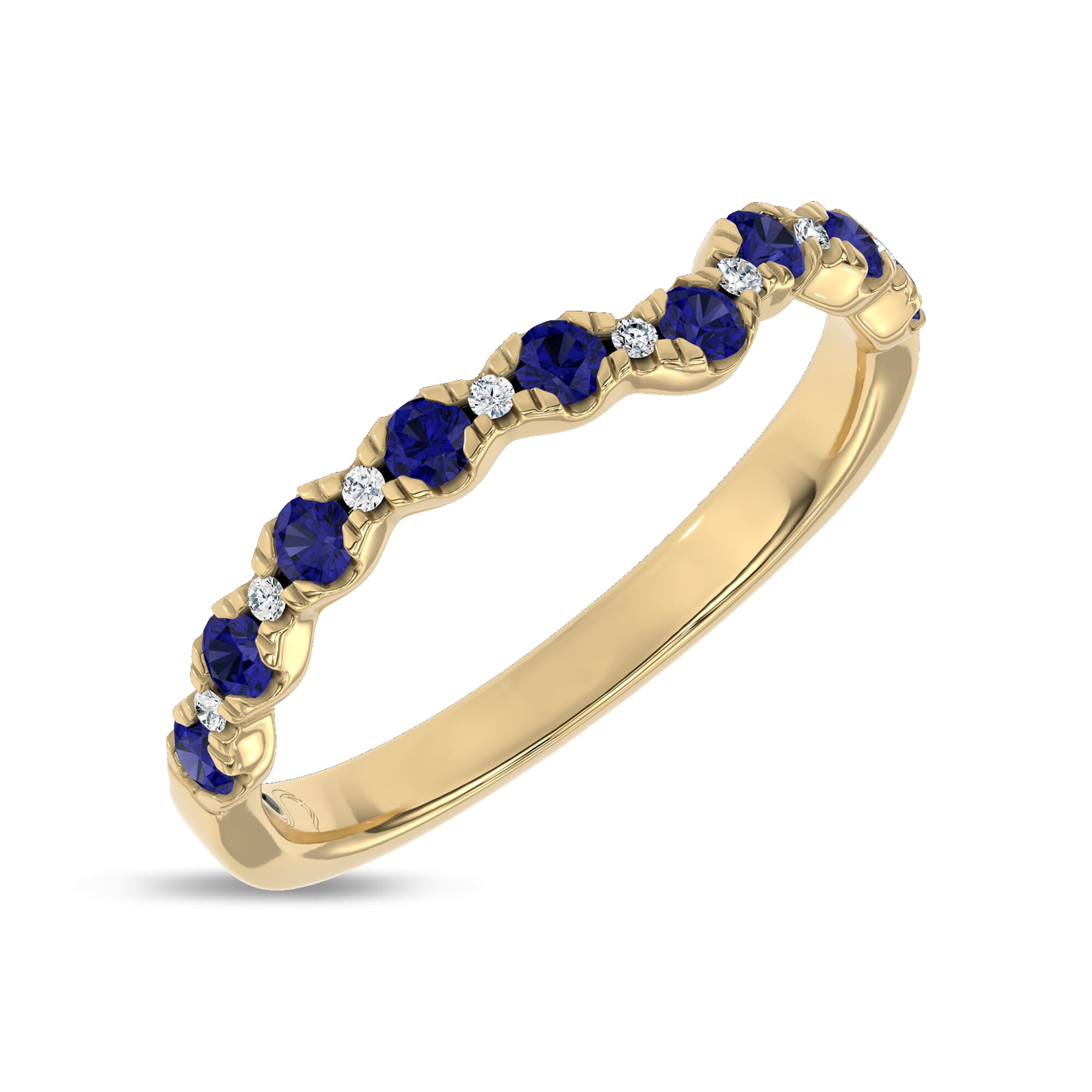 18K Yellow Gold Nocturne Sapphire & Lab Diamond Band by Christian Siriano