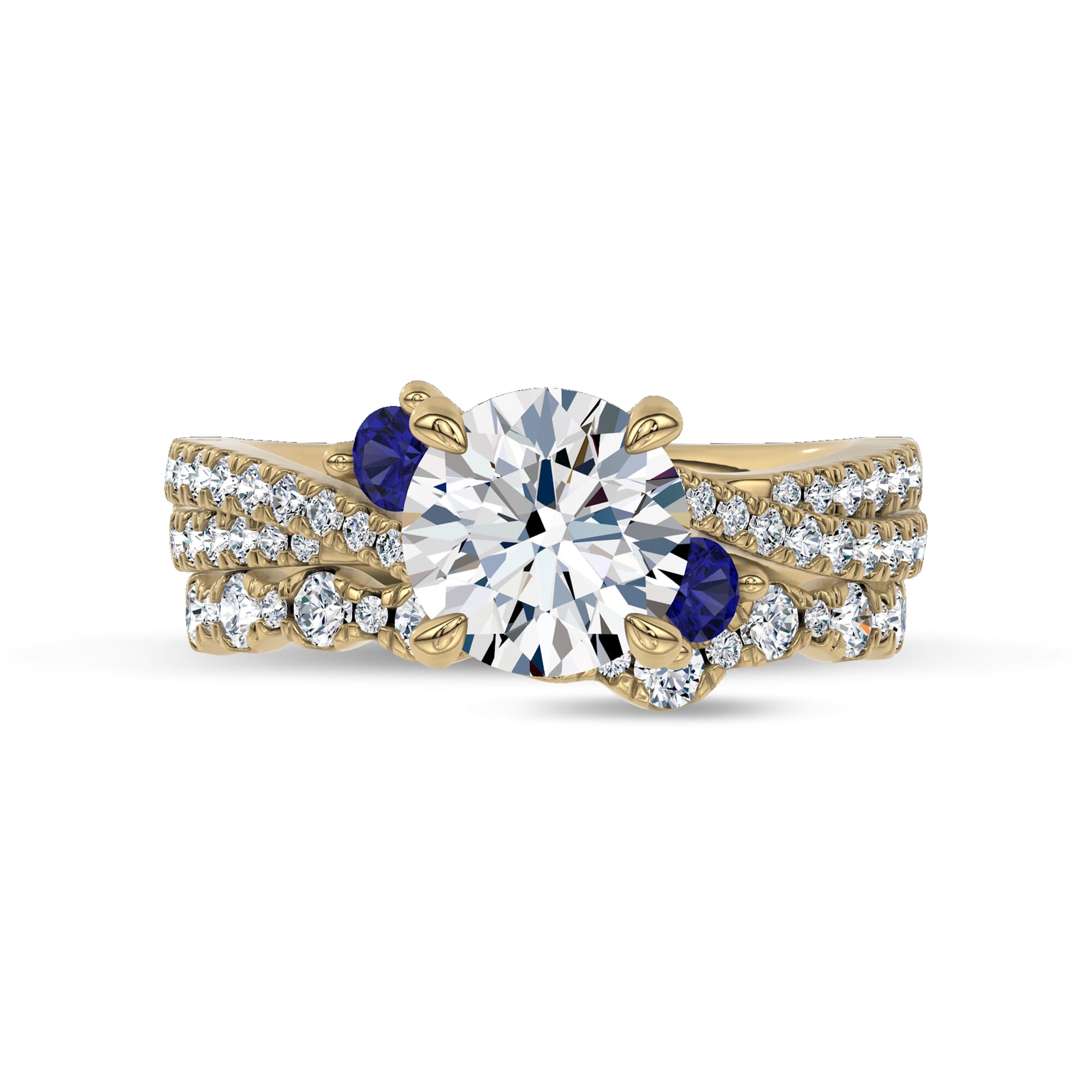 18K Yellow Gold Nocturne Sapphire & Lab Diamond Band by Christian Siriano