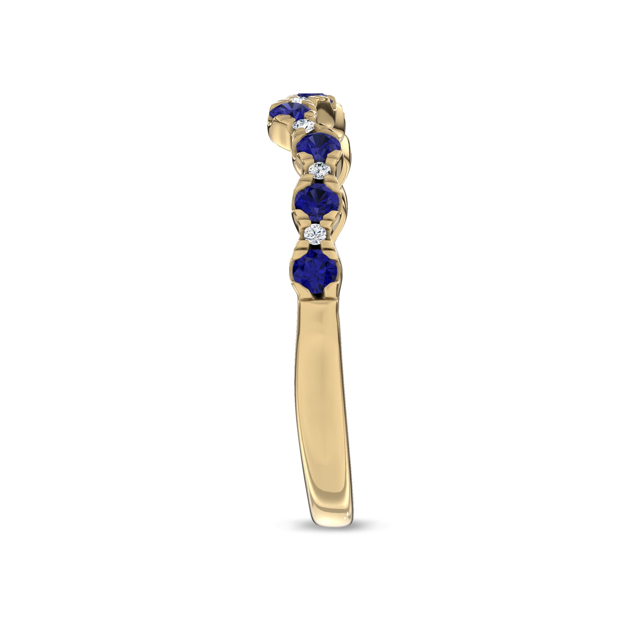 18K Yellow Gold Nocturne Sapphire & Lab Diamond Band by Christian Siriano