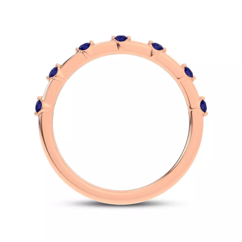14K Rose Gold Starlight Spaced Blue Sapphire Band