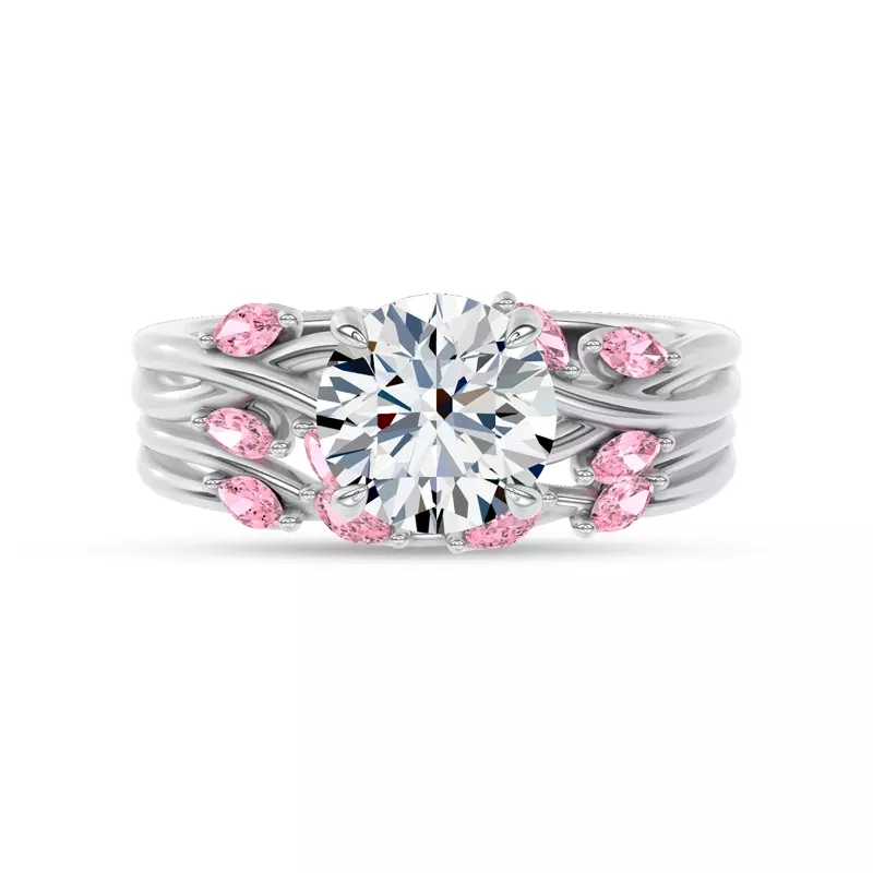 Platinum Petal Radiance Pink Lab Sapphire Band by Christian Siriano