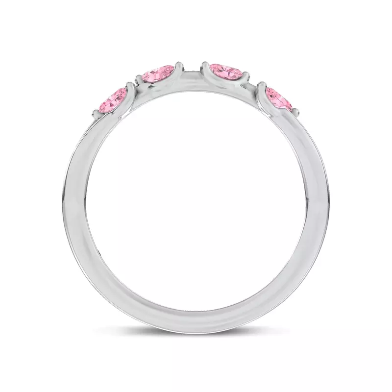 Platinum Petal Radiance Pink Lab Sapphire Band by Christian Siriano