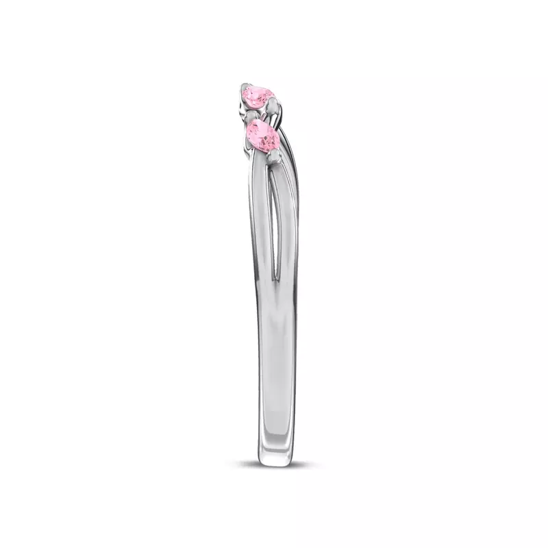 Platinum Petal Radiance Pink Lab Sapphire Band by Christian Siriano