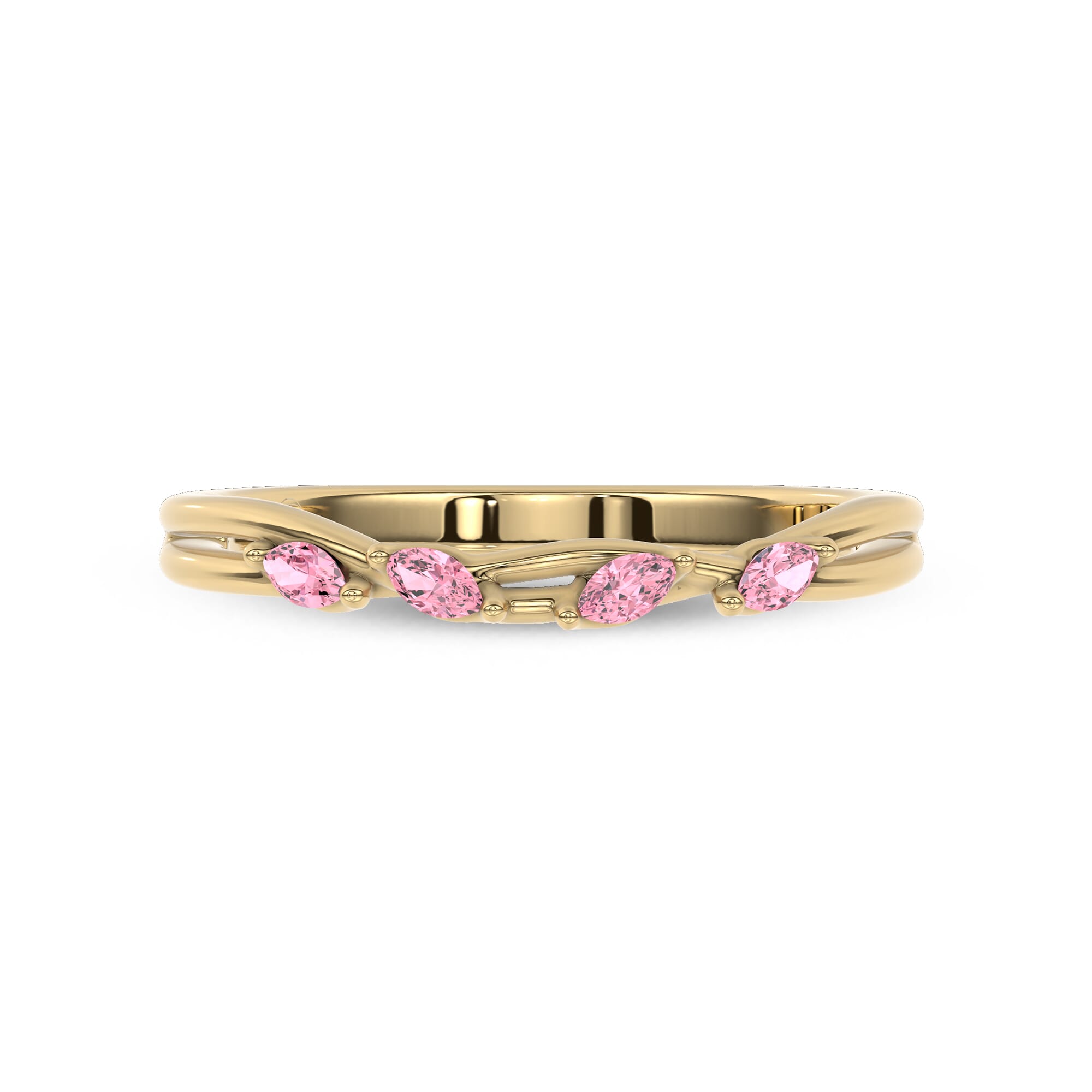 Petal Radiance Pink Lab Sapphire Band by Christian Siriano