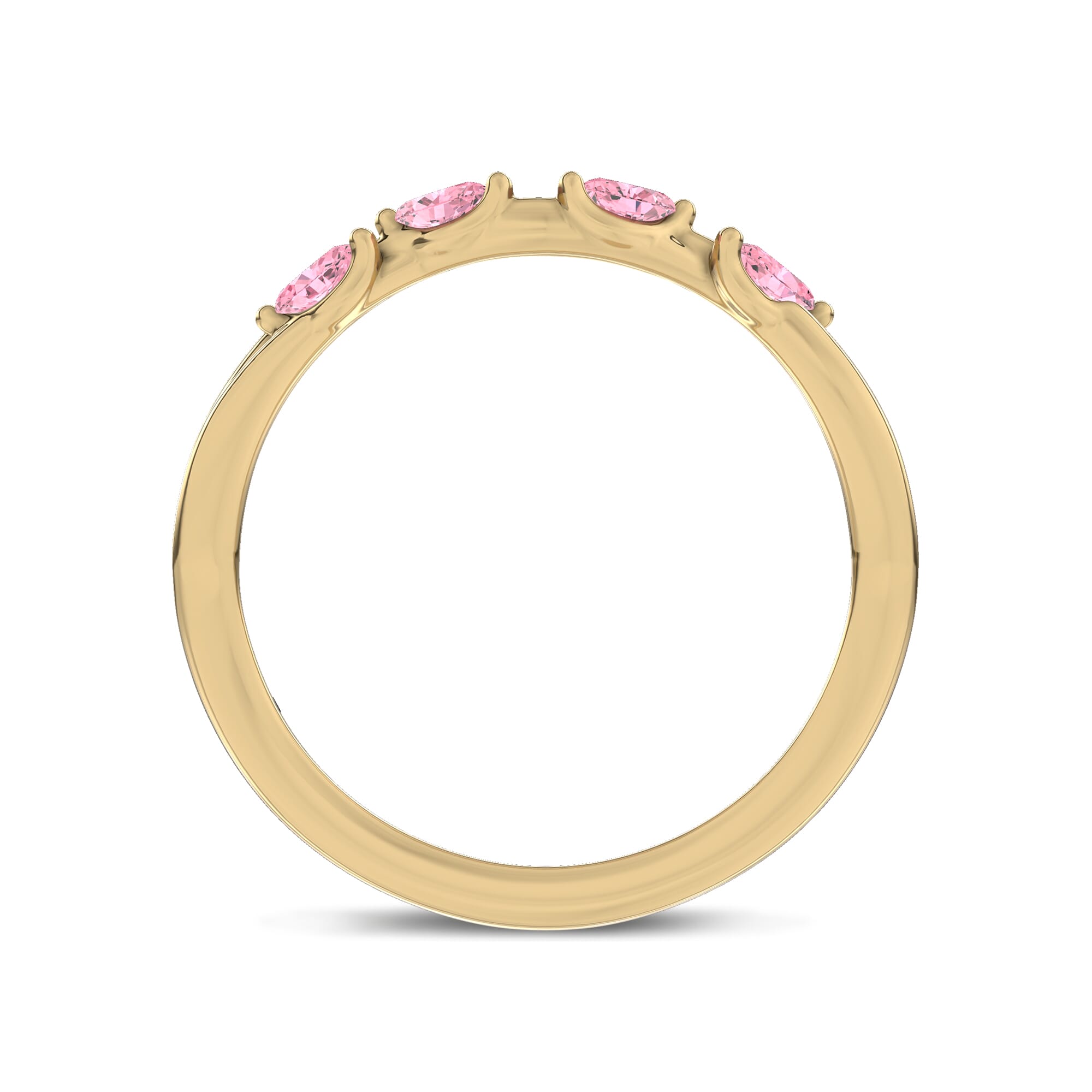 18K Yellow Gold Petal Radiance Pink Lab Sapphire Band by Christian Siriano