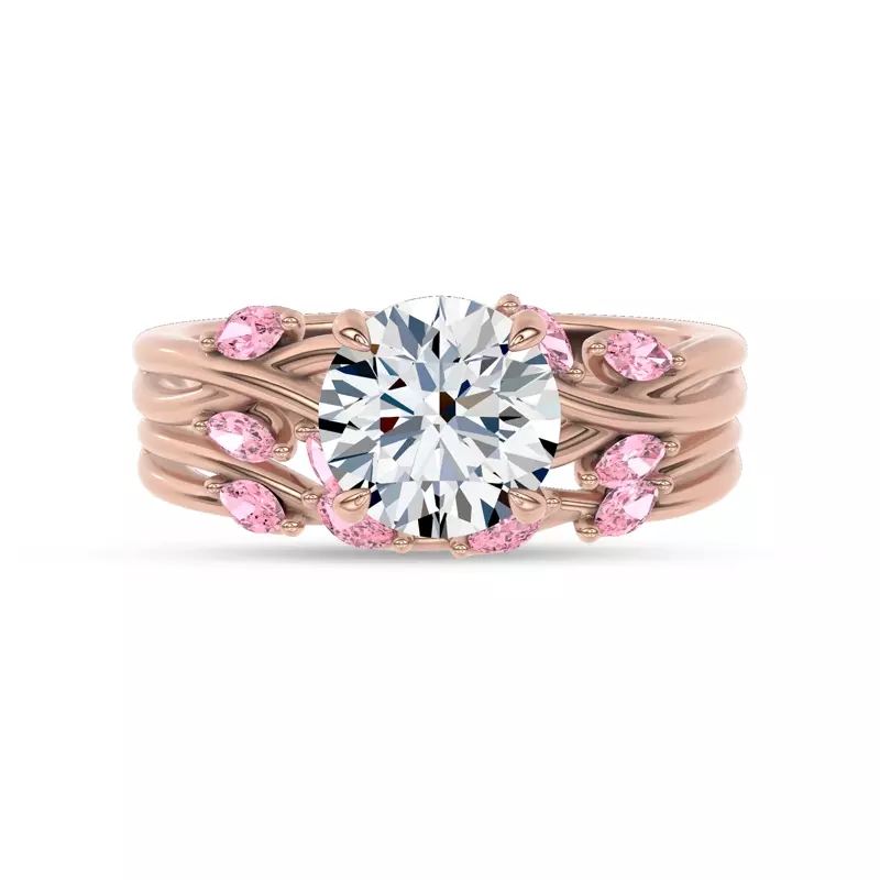 14K Rose Gold Petal Radiance Pink Sapphire Band by Christian Siriano