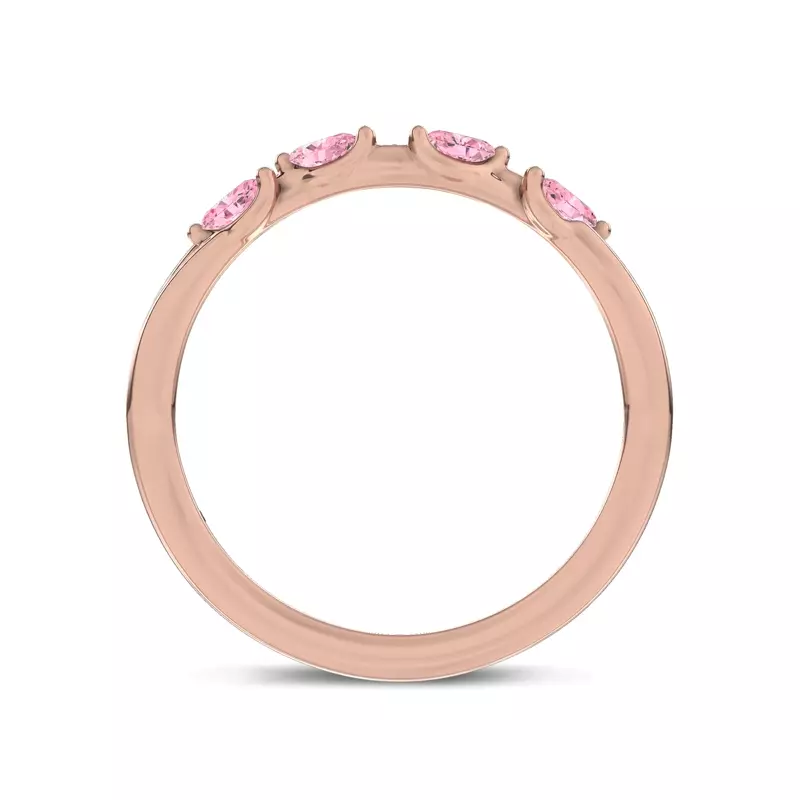 14K Rose Gold Petal Radiance Pink Sapphire Band by Christian Siriano